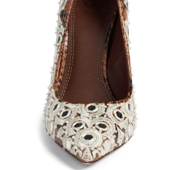 Tory Burch Embroidered Python Francesca - Picture 6 of 6
